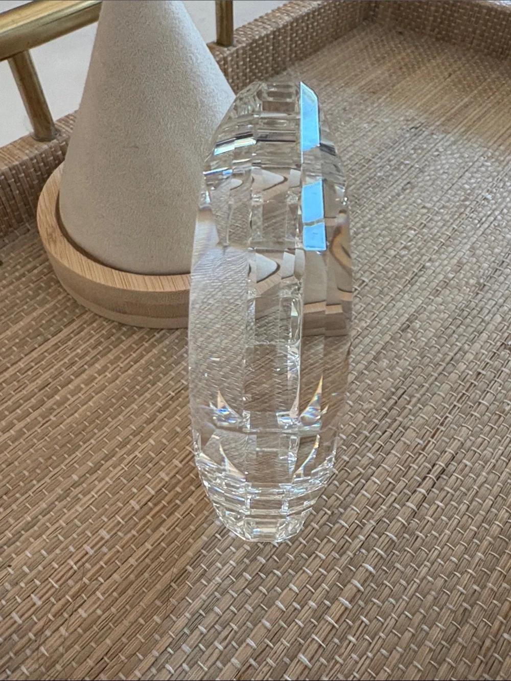 Faceted Clear Crystal Bangle Bracelet NWOT